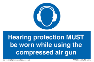Hearing protection MUST be worn while using the compressed air gun